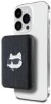 KARL LAGERFELD Powerbank inductive KLPB5FPGKSCHHK 16W 5000mAh fekete/fekete Choupette Head Pin MagSafe