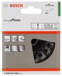 Bosch csészekefe, fonott, 75, rozsdamentes acél 75 mm, 0, 5 mm, M14 2608622060 (2608622060)