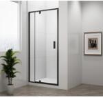 SAPHO POLYSAN EASY LINE BLACK nyílóajtó fix résszel, 880-1020mm, matt fekete profil/transzparent üveg, króm (EL1715B) (EL1715B) - szaniteresklimacenter