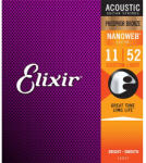 Elixir 16027 NANOWEB Custom Light, Струни за акустична китара 11-52, Phosphor Bronze (NWPB11-52A)