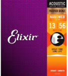 Elixir 16102 NANOWEB Medium, Струни за акустична китара 13-56, Phosphor Bronze (NWPB13-56A)