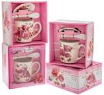 Iliadis Alexandros Cana Romantic Roses din ceramica cu capac si lingurita (88770)