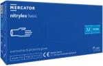 Mercator Medical basic dark blue púdermentes nitril vizsgálókesztyű - M, Nitril, 100