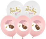 PartyDeco Baloane Baby Girl 30 cm, 6 buc