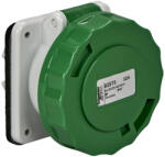 Schneider Electric , 82969, Törpefeszültségű ipari csatlakozó beépíthető dugalj egyenes 2P 32A 4h, 20-25V/40-50V 100/200 Hz, IP67, zöld, csavaros csatlakozás, PratiKa (Schneider 82969) (82969)