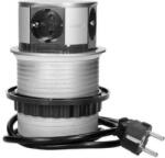 ORNO Asztalba süllyeszthető irodai elosztó, 4x2P+F, ezüst, 3×1, 5mm2 1, 5m dugvillás kábellel, max. 16A (OR-AE-1341(GS))
