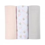 Beaba Set 3 Museline Beaba bumbac organic 70x70 cm Swan Pink (B920343) Lenjerii de pat bebelusi‎, patura bebelusi