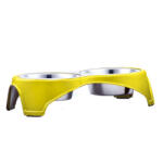 Agility Bol dublu pentru hrana animale, Agility, 38.5 X 21 X 9 cm, galben, 750 ml