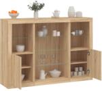 vidaXL 3 db sonoma tölgy színű szerelt fa tálalószekrény LED-ekkel (3209130)
