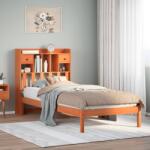 vidaXL barna tömör fenyőfa könyvespolcos ágy matrac nélkül 75 x 190 cm (3321636)