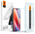 Spigen Apple iPhone 16 Pro Max, Kijelzővédő fólia, ütésálló fólia (az íves részre is! ), Tempered Glass (edzett üveg), Spigen Ez Fit, Clear, 2 db / csomag (AGL07907)