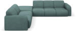 Micadoni Coltar Molino cu 6 locuri, colt pe partea stanga si tapiterie din tesatura structurala, verde marin (MIC_LC_L_143_F1_MOLINO4)