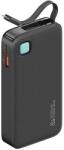 USAMS XY Series Powerbank visszahúzható kábellel Lightning 10000 mAh PD 20W - fekete