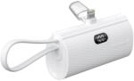 Forcell F-Energy Power Plug F5K3 Powerbank tápcsatlakozó 5000 mAh Lightning csatlakozóval PD 20W - fehér