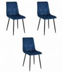  Scaun Bucatarie Si Dining LIBRA Catifea Bleumarin x3Buc