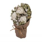 Chaks Buchet de trandafiri artificiali în hârtie kraft - Alb