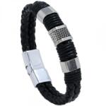 HARAHU Brățară KE-34297 - Neagră / Argintie KP34297