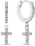 Brilio Silver Csillogó karika fülbevaló Kereszt EA736W