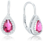 Beneto Ezüst fülbevaló rózsaszín cirkónium kővel AGUC2227