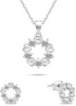 Brilio Silver Gyengéd ezüst ékszerkészlet cirkónium kövekkel SET239W (fülbevaló, nyaklánc)