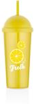 LUXPLASTIC IRIS L-00885 Fresh Lemon pohár szívószállal 700ml (L-00885) - officedepot