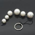 Guilty Toys Bile Anale Pearl String, Alb, 25 cm, Guilty Toys, Backdoor Pleasure