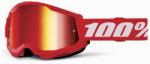  100% STRATA 2 gyerek motocross szemüveg piros, piros plexivel