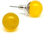 R. M. ékszer Fülbevaló golyó szinezett sárga jáde 10mm (088509)