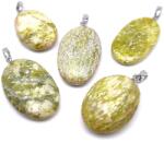 R. M. ékszer Szerpentin sárga ovális medál (022124)