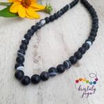 Kristály Jóga Shop Matt fekete sávos achát 8 mm-es ásvány gyöngysor