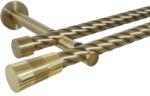 Casa Deco Logistics Galerie dubla twist picior universal fara inele prindere perete valeo 19/19 mm aur antic Suport draperie