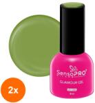 SensoPRO Set 2 x Oja Semipermanenta Glamour Gel SensoPRO Milano 8 ml, Bohemian Green 102