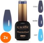 LUXORISE Set 2 x Oja Semipermanenta Termica 3 Culori Luxorise Thermocool, Mystic Sky 10 ml