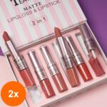 Teayason Set 2 x 6 Rujuri Mate & Lip Gloss Mat 2 In 1 Teayason Matte (TOT-2xTBY-G3605)