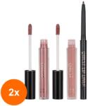 Qibest Set 2 x Ruj Lichid Mat si Lip Gloss si Creion Contur Buze Qibest, 01 (TOT-2xTBY-G3923)