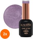 LUXORISE Set 2 x Oja Semipermanenta One Step, Diamond Pink Stardust 10 ml, Luxorise