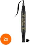 Kiss Beauty Set 2 x Eyeliner Tip Carioca cu Stampila Model Stea, Kiss Beauty, 01