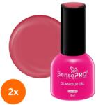 SensoPRO Set 2 x Oja Semipermanenta Glamour Gel SensoPRO Milano 8 ml, Red Pearl 07