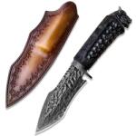 HARAHU Cuțit de vânătoare Damasc HARAHU SH-26640 - Negru KP26640