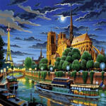 MAMMUT Pictura pe Numere Paris, 12 Culori, 30 x 40 (8240424)