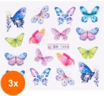 Luxorise Set 3 x Tatuaj Unghii Luxorise Butterfly Swing, Bn-1656 (TOT-3xTBY-L3252)