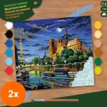 MAMMUT Set 2 x Pictura pe Numere Paris, 12 Culori, 30 x 40 (CUL-2x8240424)