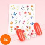 Luxorise Set 5 x Tatuaj Unghii Luxorise Flower Pop, Stz-727 (TOT-5xTBY-L3299)