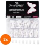 SensoPRO Set 2 x 500 Tipsuri Unghii False SensoPRO Milano French White (TOT-2xTBY-S1897)