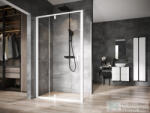 RAVAK NEXTY NDOP2+NPSS 110x100 cm-es nyílóajtós zuhanykabin fix oldalfallal, fehér/transparent 03OD0101Z1SET110NPSS100 (03OD0101Z1SET110NPSS100)