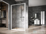 RAVAK NEXTY NDOP2+NPSS 110x90 cm-es nyílóajtós zuhanykabin fix oldalfallal, fehér/króm/transparent 03OD0100Z1SET110NPSS90 (03OD0100Z1SET110NPSS90)