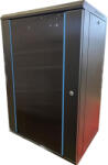 Techson 600 x 450 mély 18U magas, fali 19"-os rackszekrény, üvegajtó, fekete (rack_tc_60x45x18u)