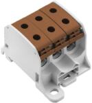 Weidmüller WEIDMÜLLER WPD 330CC 3X50/3X50 BN Potenciálelosztó sorkapocs, Csavaros csatlakozás, Világosszürke, barna, 50mm2, 150A, 1000V (2874540000) (2874540000)