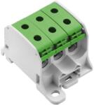 Weidmüller WEIDMÜLLER WPD 330CC 3X50/3X50 GN Potenciálelosztó sorkapocs, csavaros csatlakozás, világosszürke, zöld, 50mm2, 150A, 1000V (2874550000) (2874550000)