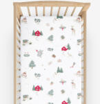 Goldea karácsonyi gyermek körgumis pamut lepedő kiságyba - tradicionális karácsonyi 60 x 120 cm